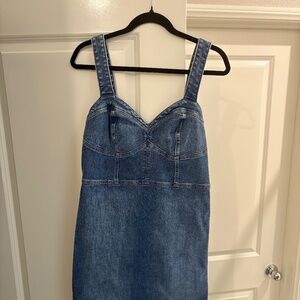 DENIM SWEETHEART NECKLINE CORSET DRESS